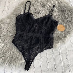 Honey Punch sheer lace bodysuit